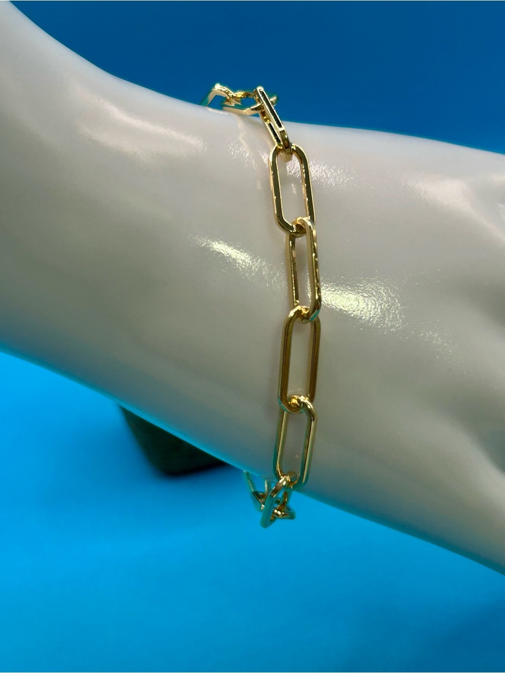 14K Gold plated Link Chain Bracelet - Elegant Women's Jewelry